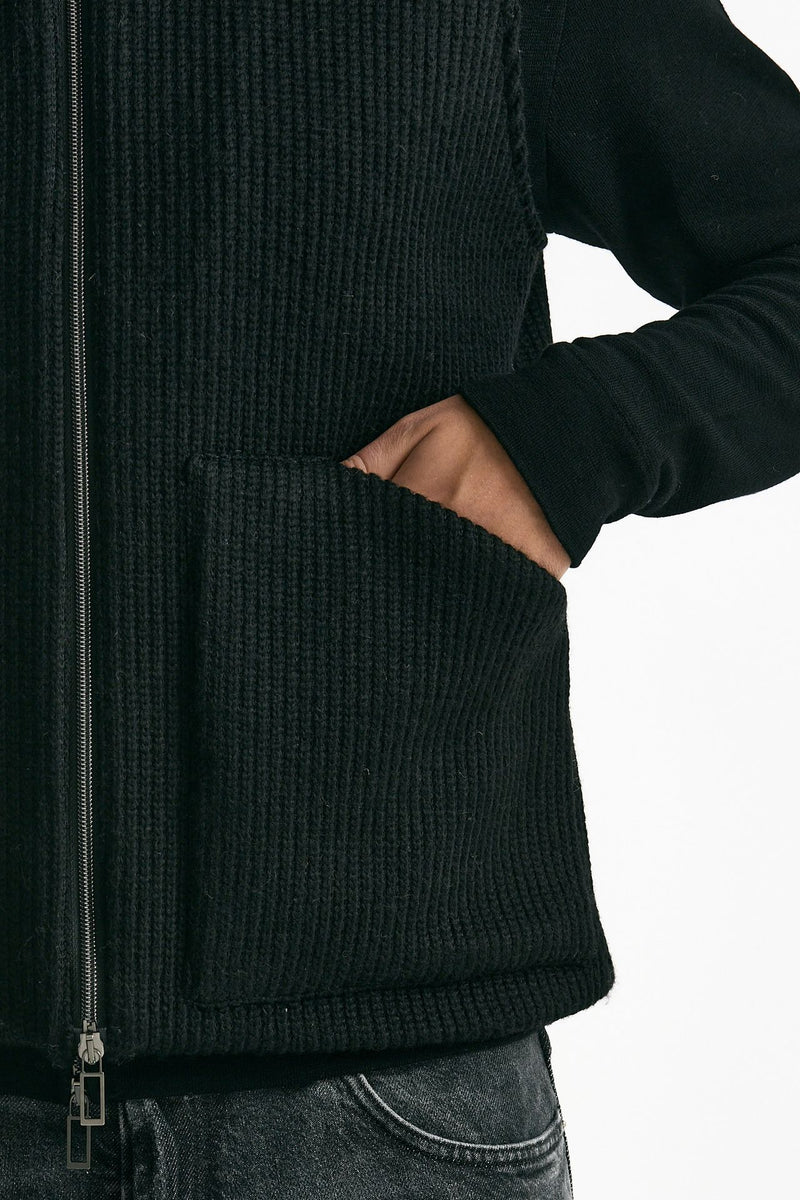 Gilet full zip nero uomo Hosio - 5