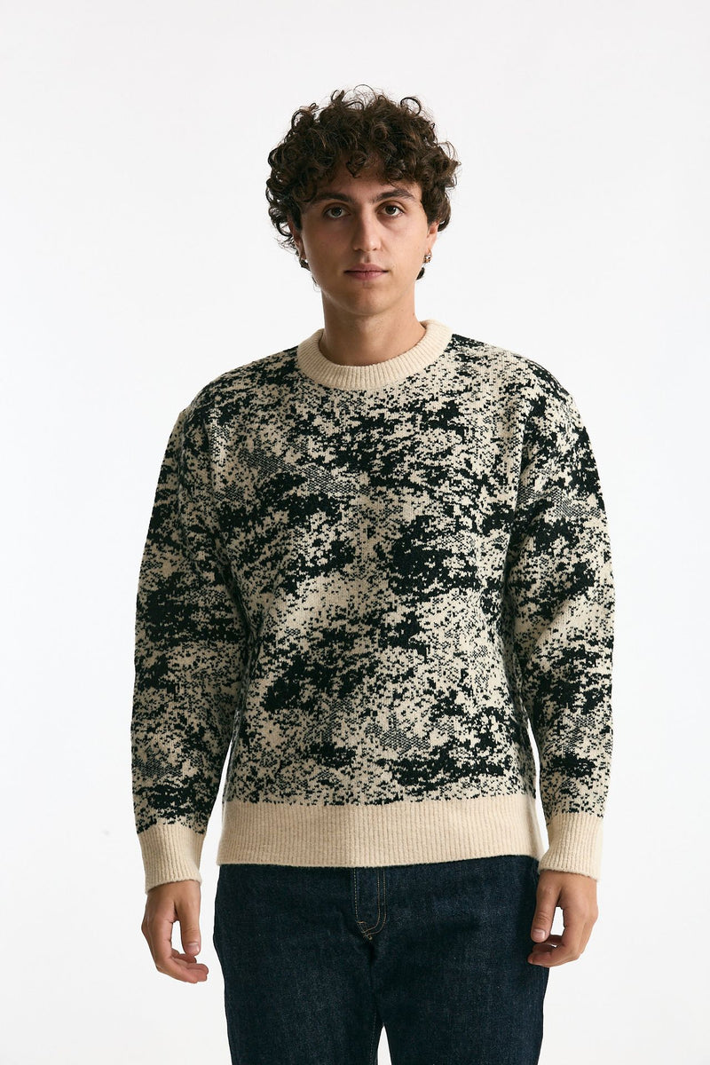 Maglia misto lana fantasia nero uomo Hosio - 2