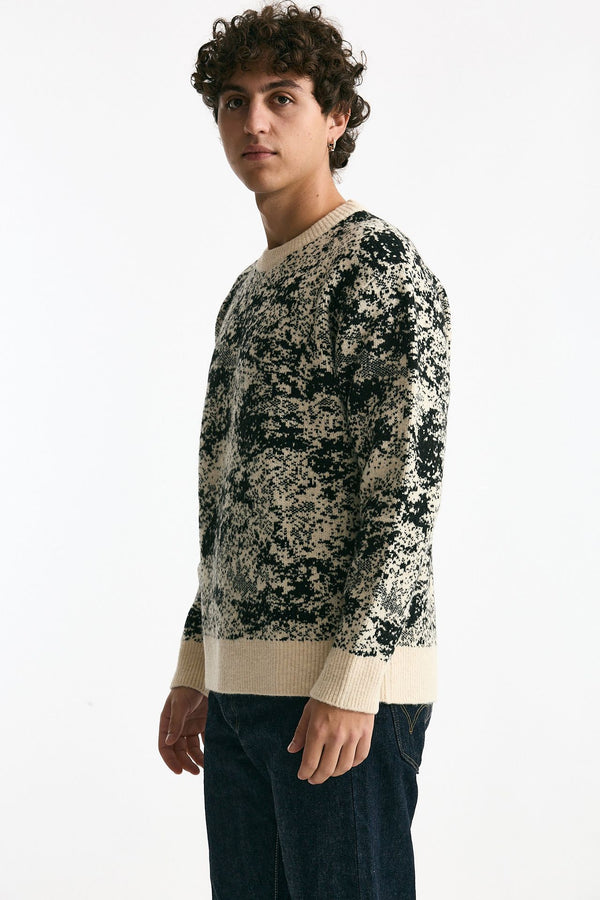 Maglia misto lana fantasia nero uomo Hosio