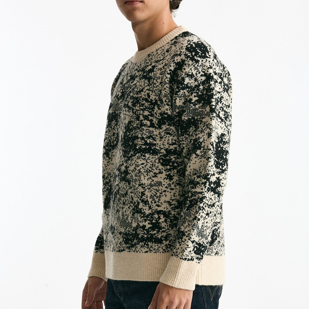 Maglia misto lana fantasia nero uomo Hosio - 6