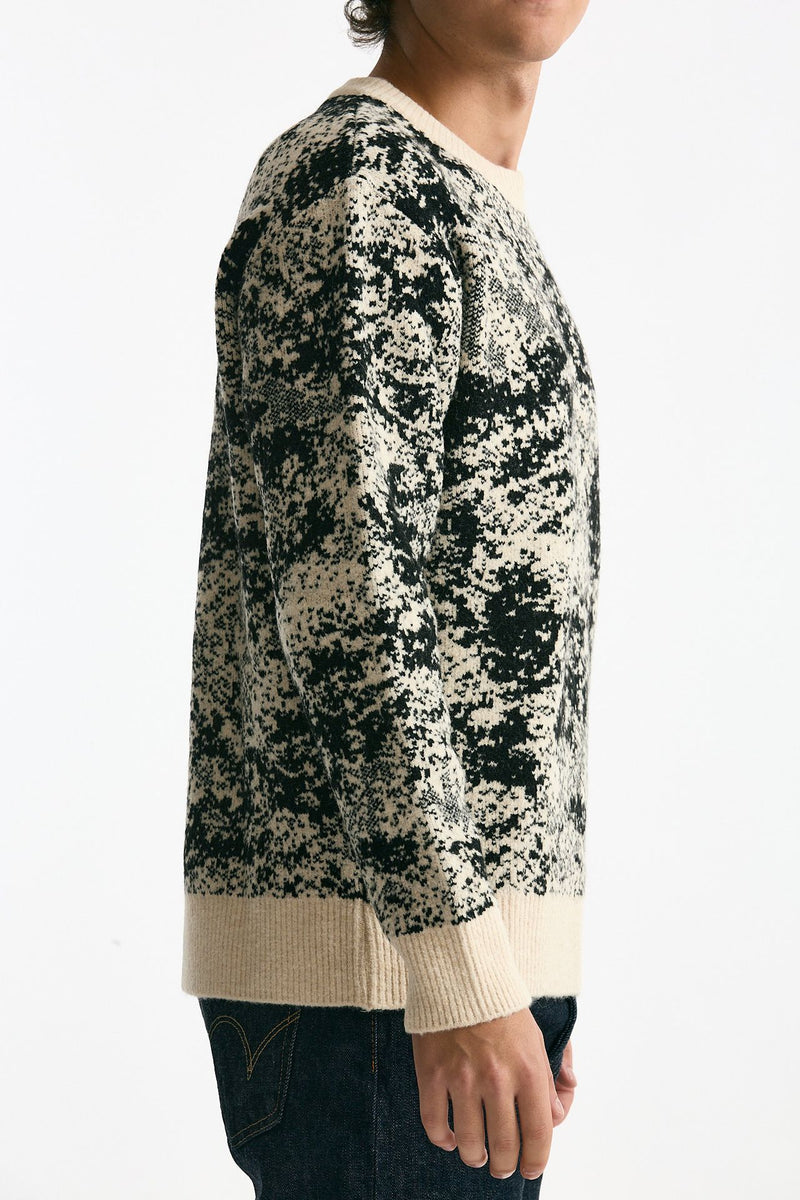 Maglia misto lana fantasia nero uomo Hosio - 4