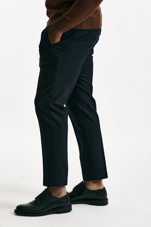 Pantalone flanella di lana blu uomo Incotex