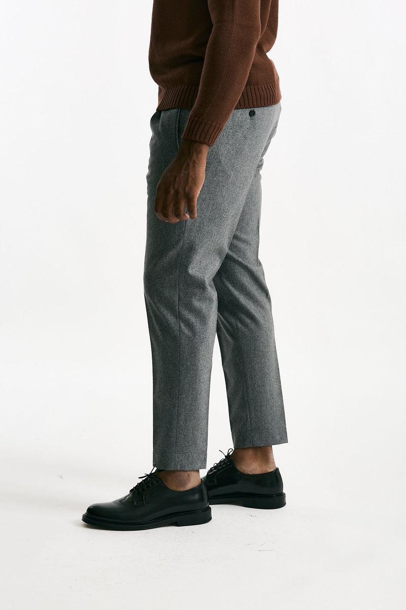 Pantalone in flanella di lana grigio uomo Incotex - 3