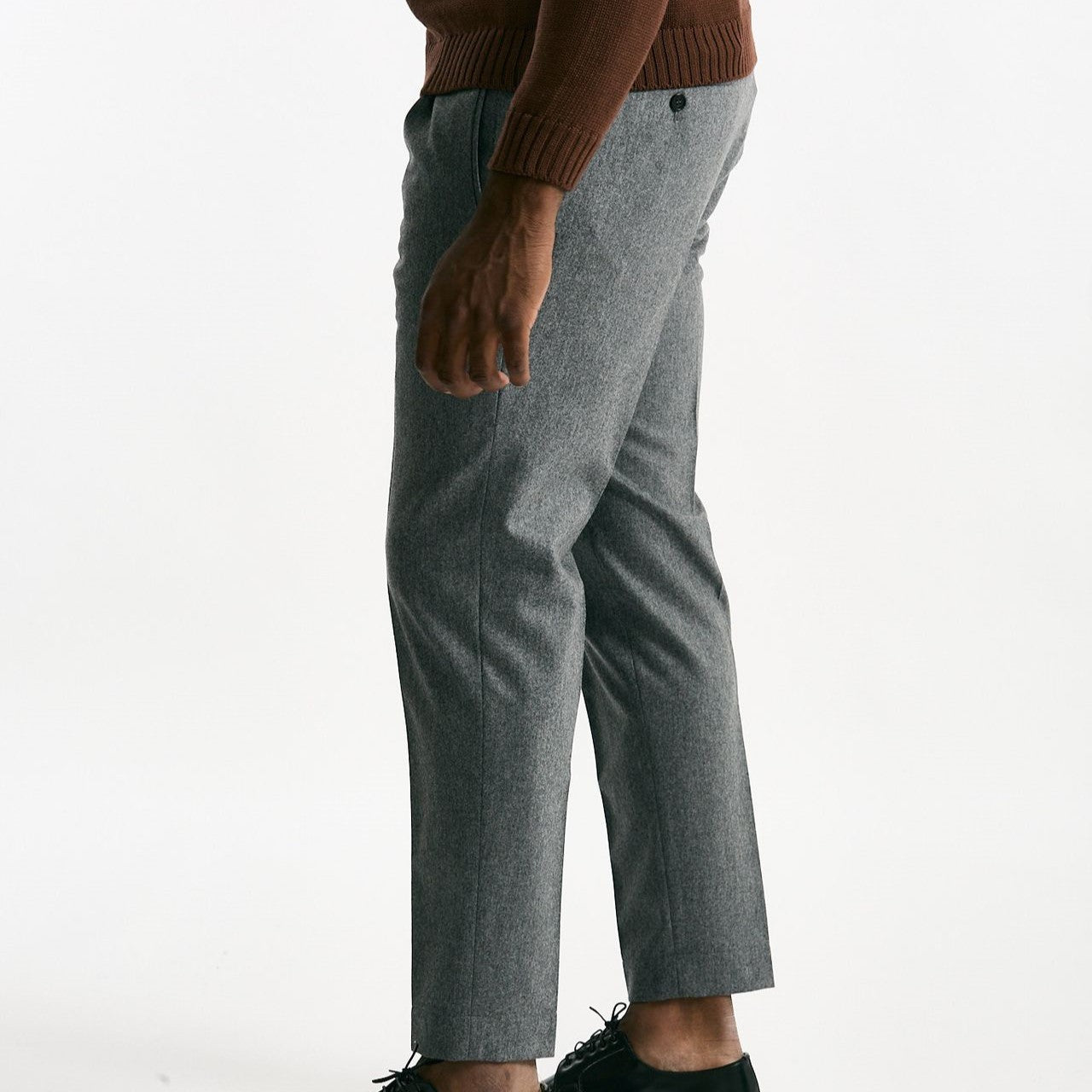 Pantalone in flanella di lana grigio uomo Incotex - 8