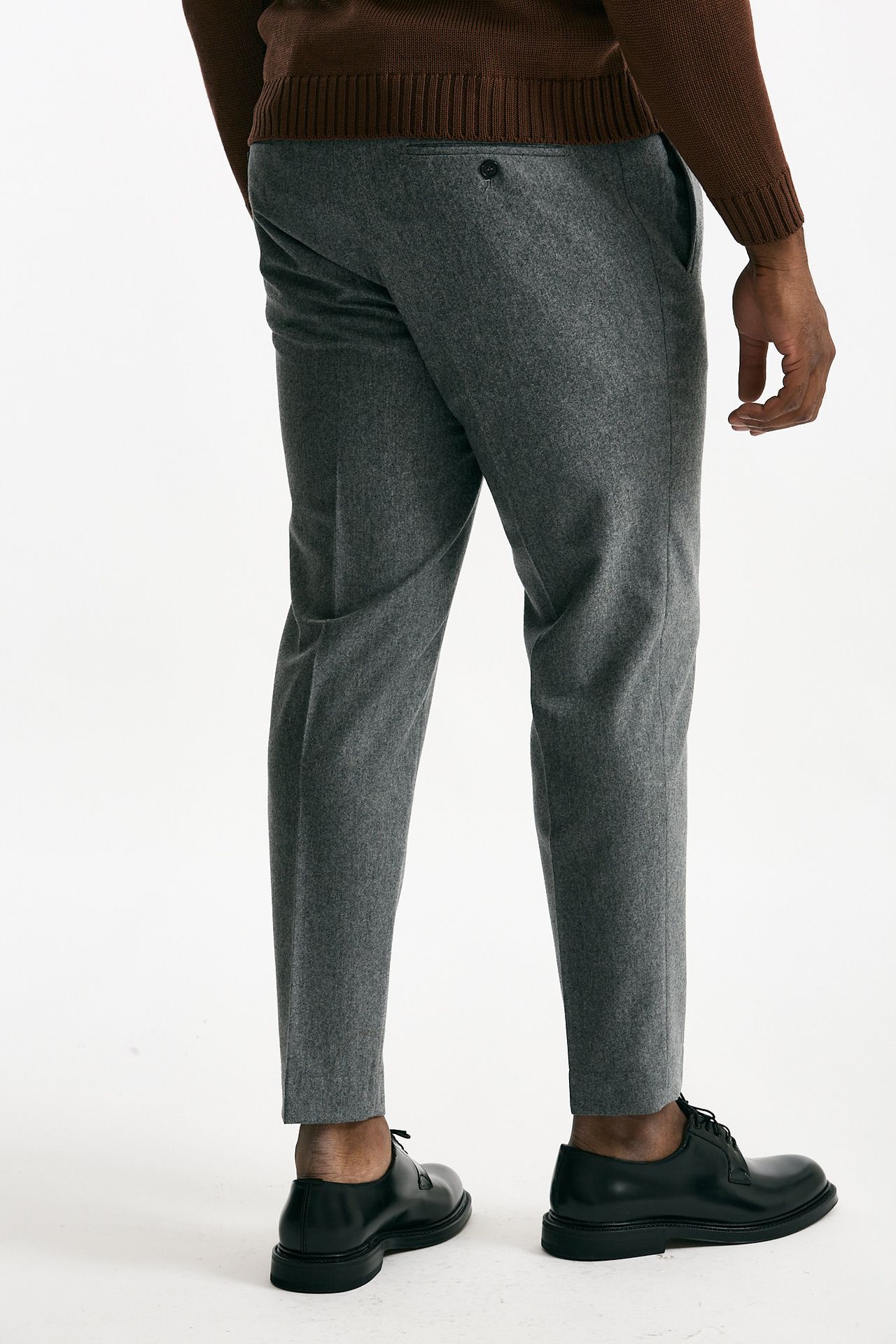 Pantalone in flanella di lana grigio uomo Incotex - 4