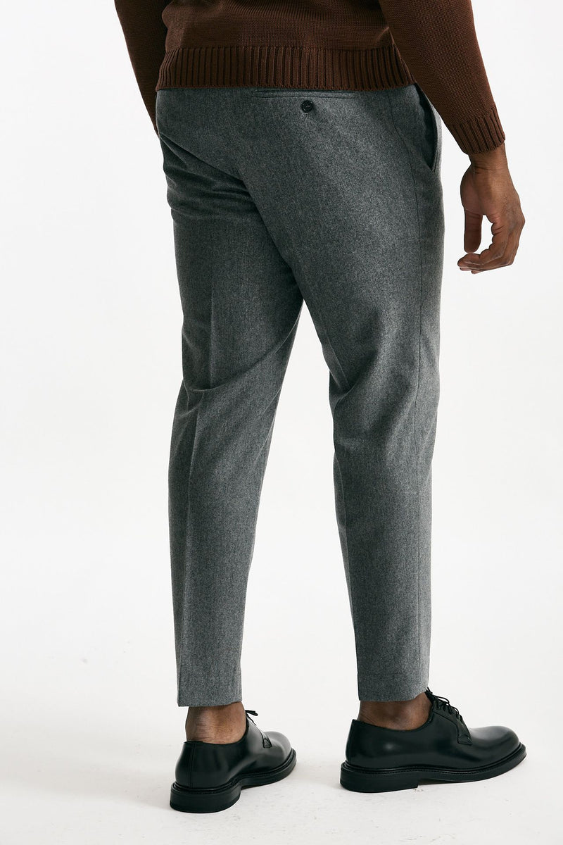 Pantalone in flanella di lana grigio uomo Incotex - 4