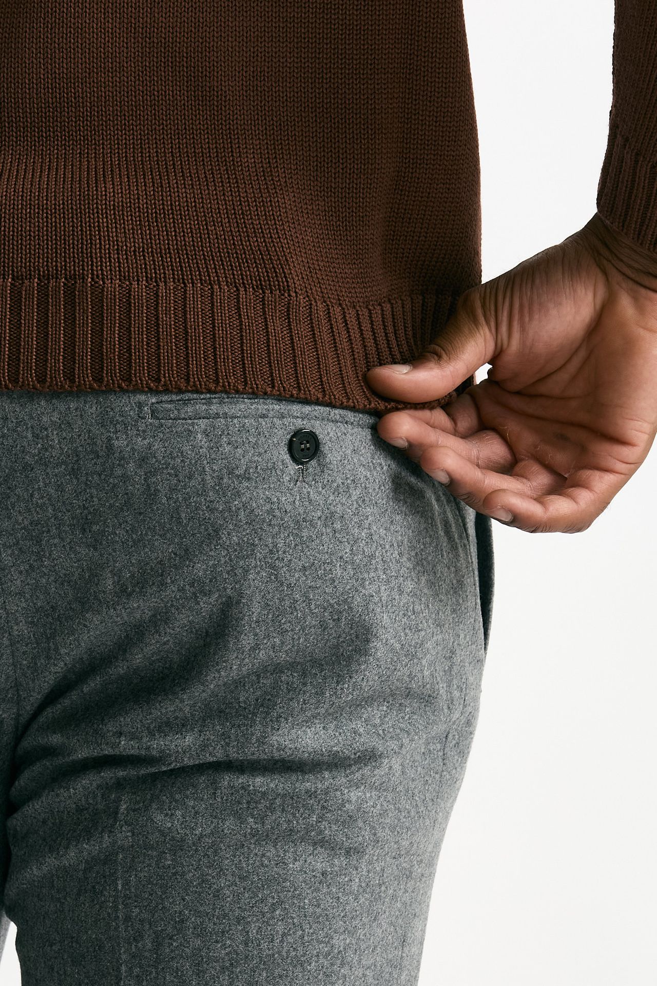 Pantalone in flanella di lana grigio uomo Incotex - 7