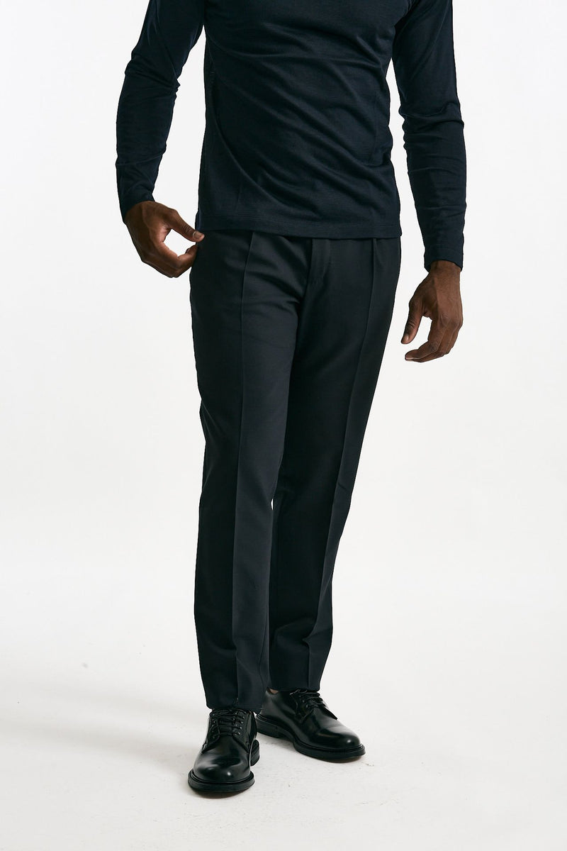 Pantalone in lana stretch blu uomo Incotex - 1