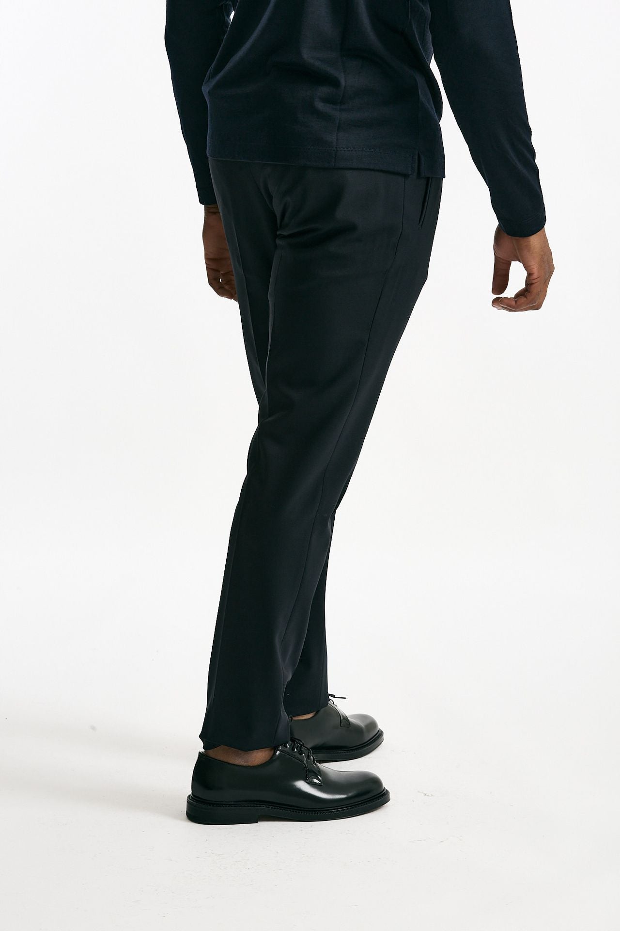 Pantalone in lana stretch blu uomo Incotex - 3