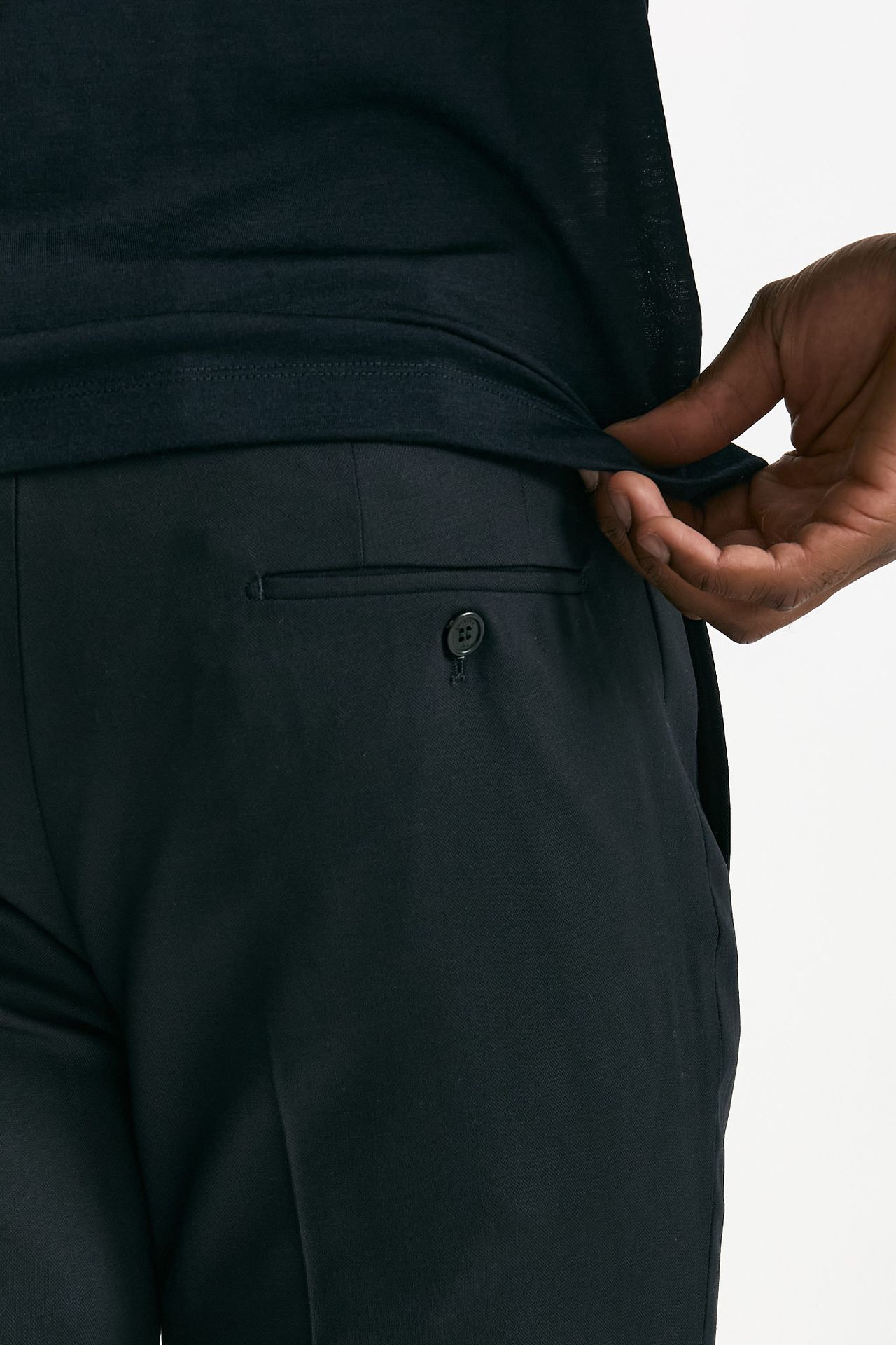 Pantalone in lana stretch blu uomo Incotex - 7