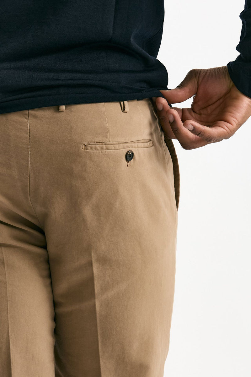 Pantalone in cotone stretch beige uomo Incotex - 7