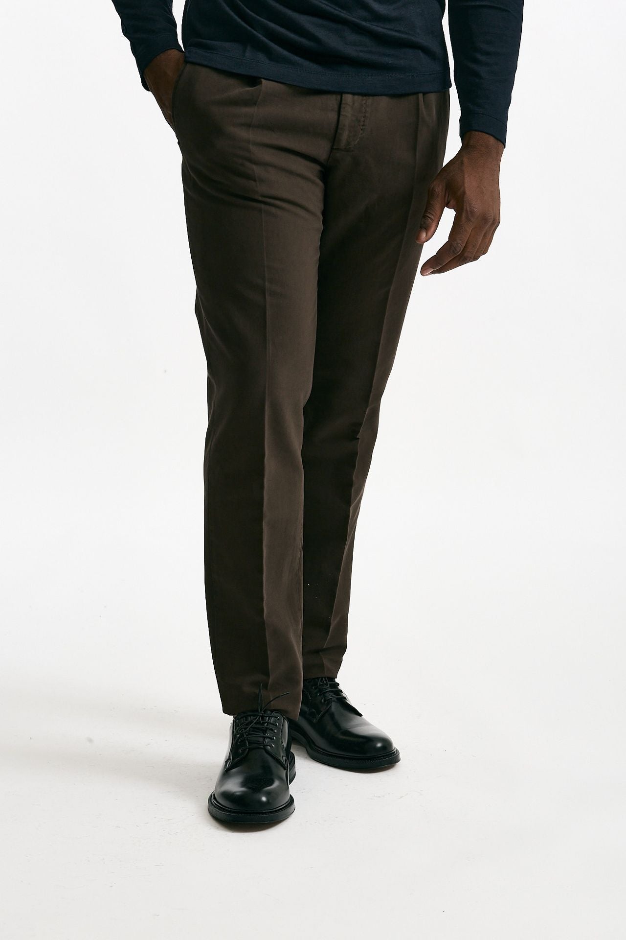 Pantalone in cotone stretch marrone uomo Incotex - 2
