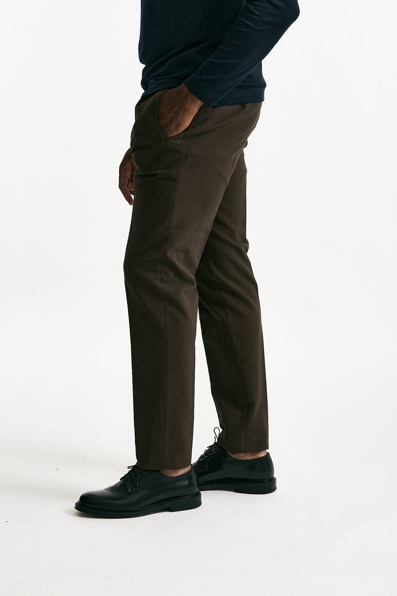Pantalone in cotone stretch marrone uomo Incotex - 1