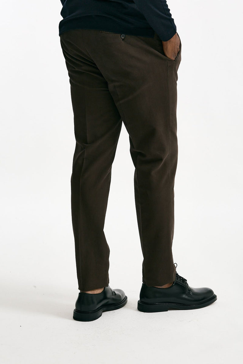 Pantalone in cotone stretch marrone uomo Incotex - 3