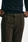 Pantalone in cotone stretch marrone uomo Incotex - 5