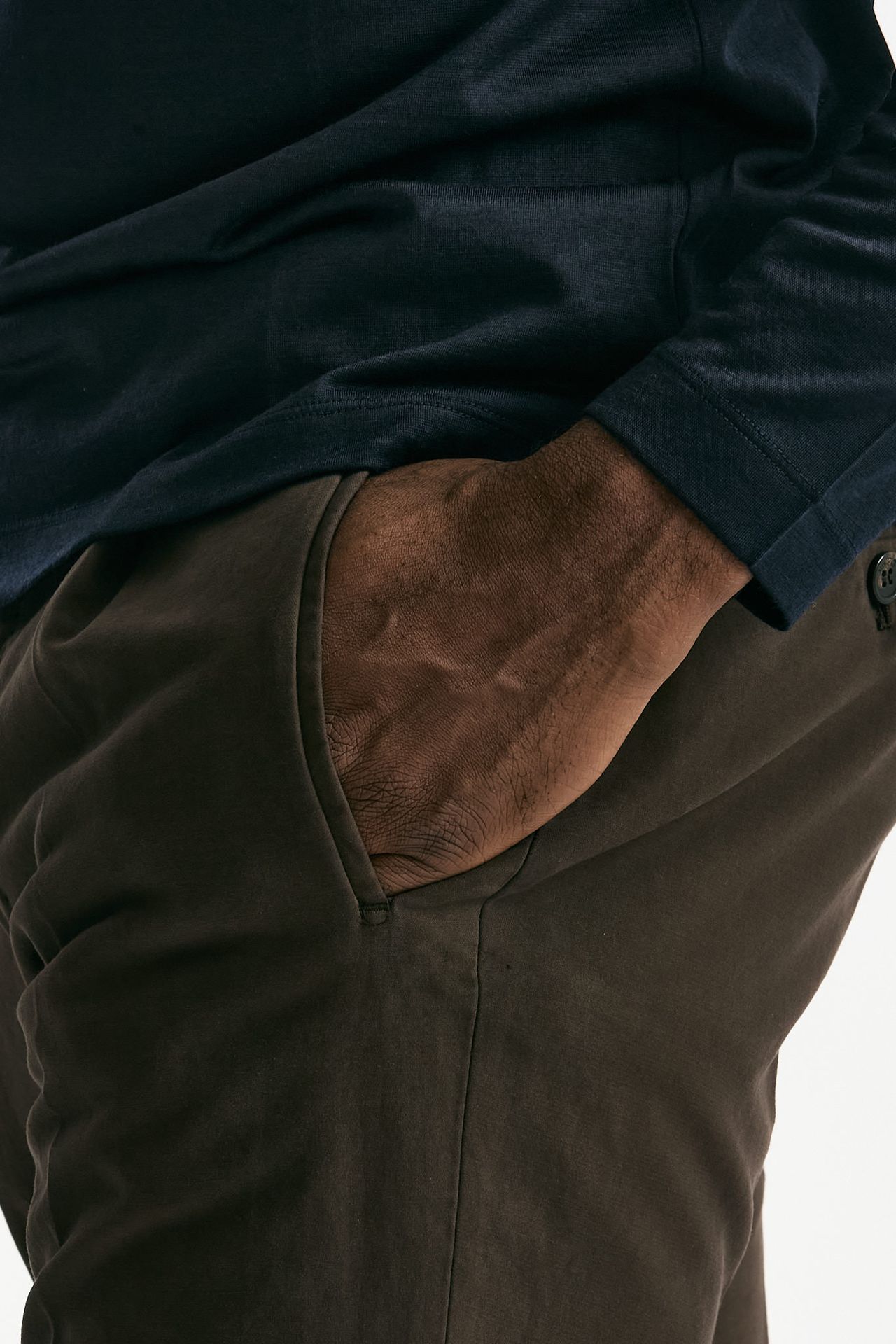 Pantalone in cotone stretch marrone uomo Incotex - 6