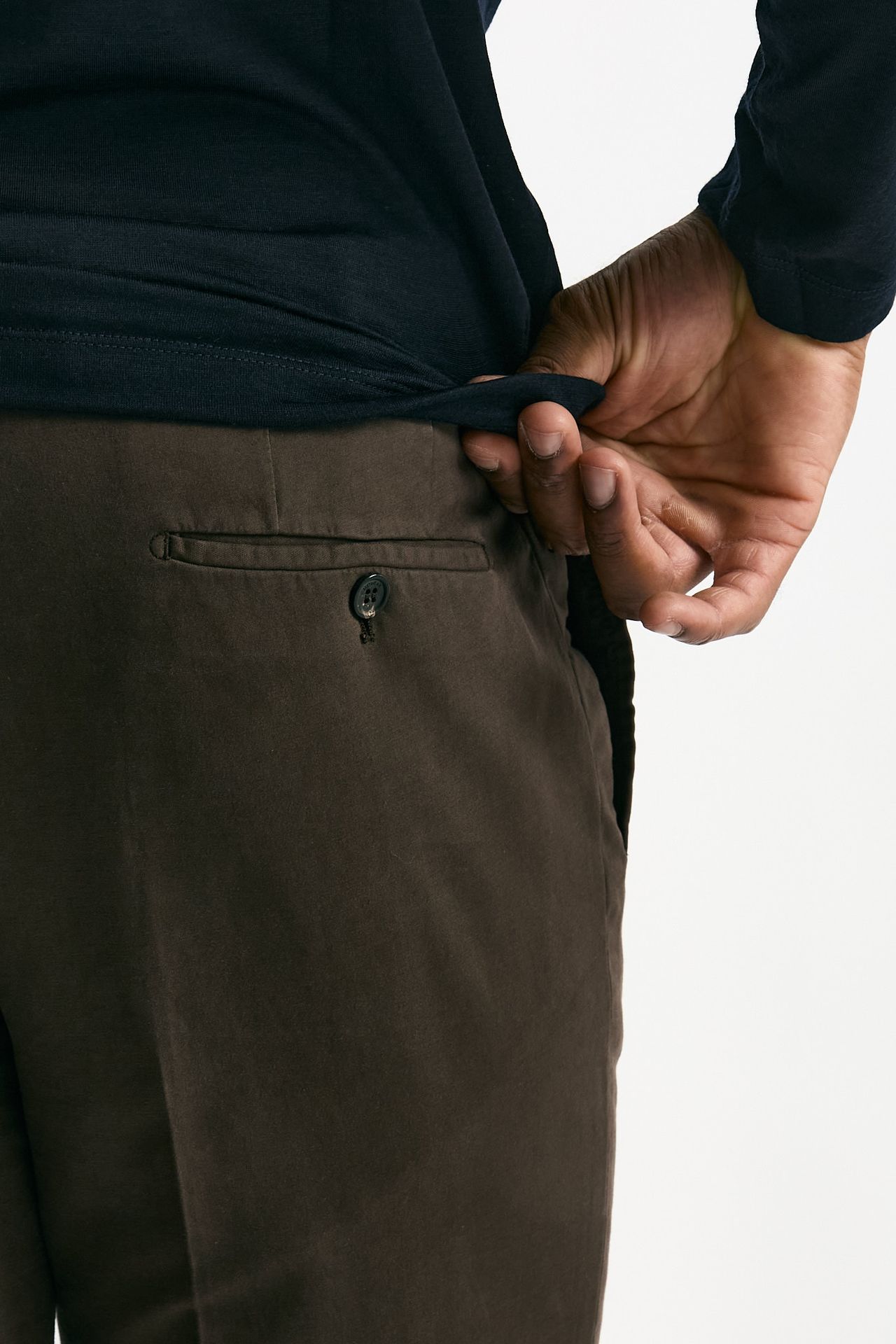 Pantalone in cotone stretch marrone uomo Incotex - 7