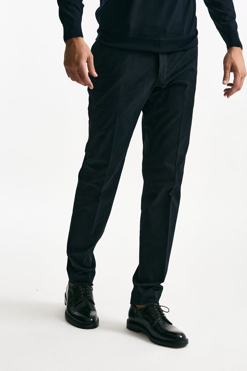 Pantalone in cotone stretch blu uomo Incotex - 4