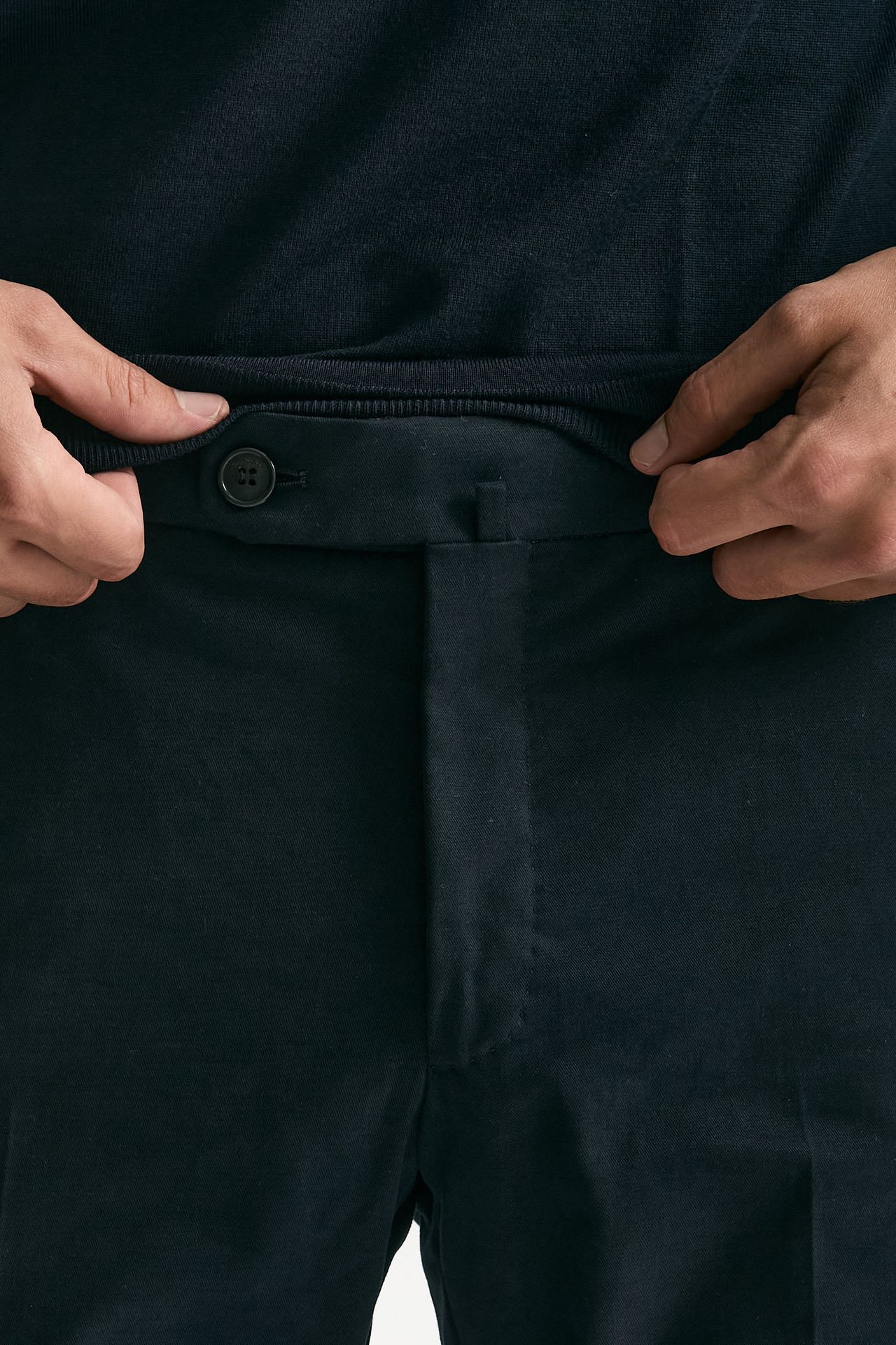 Pantalone in cotone stretch blu uomo Incotex - 5