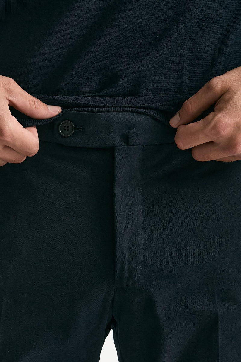 Pantalone in cotone stretch blu uomo Incotex - 5