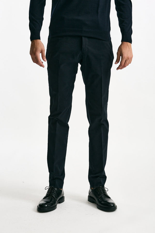 Pantalone in cotone stretch blu uomo Incotex