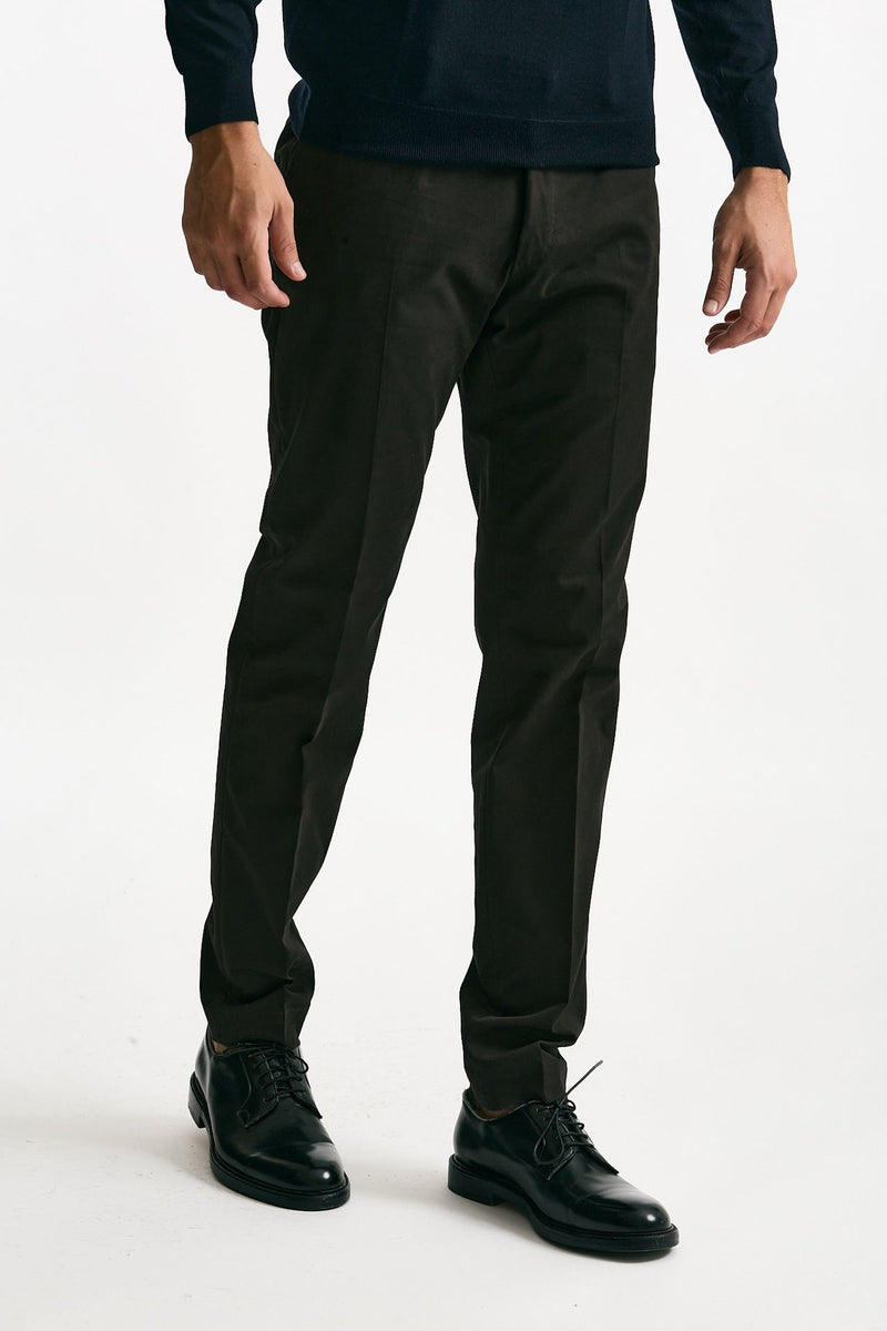 Pantalone in cotone stretch marrone uomo Incotex - 4