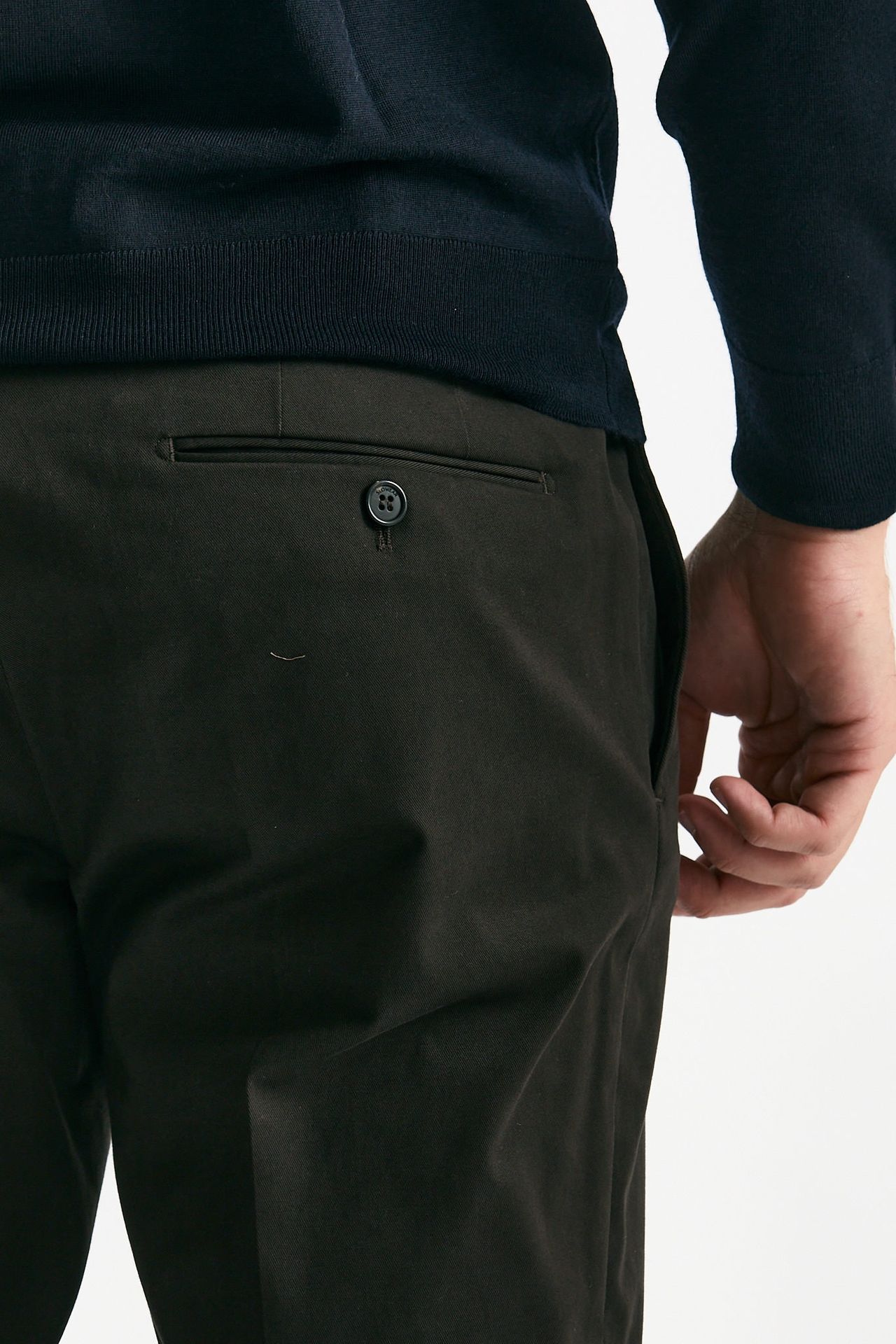 Pantalone in cotone stretch marrone uomo Incotex - 7