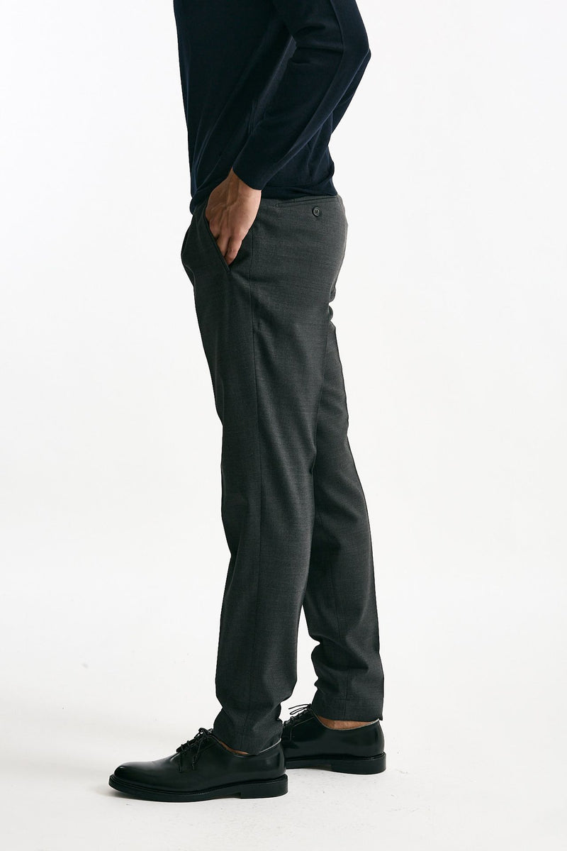 Pantalone in lana stretch grigio uomo Incotex - 3