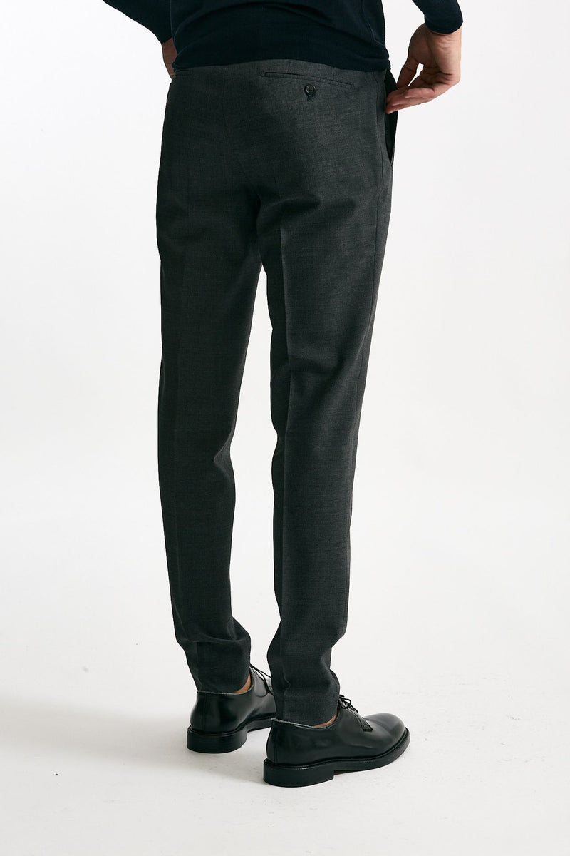 Pantalone in lana stretch grigio uomo Incotex - 4