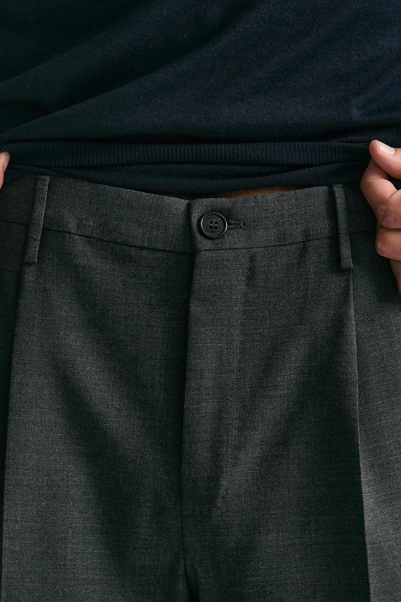 Pantalone in lana stretch grigio uomo Incotex - 5