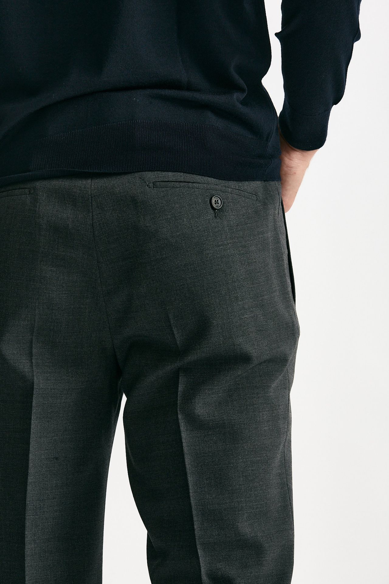 Pantalone in lana stretch grigio uomo Incotex - 7