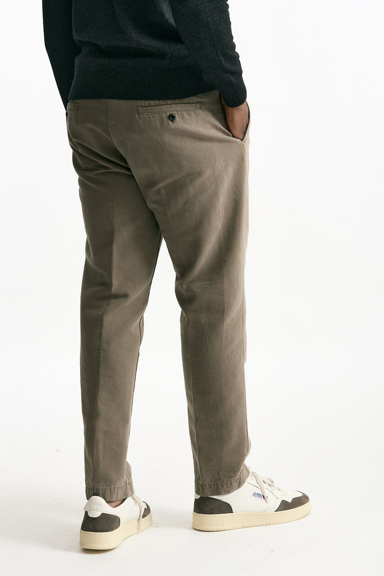 Pantalone stretch microlavorato grigio uomo Incotex - 4