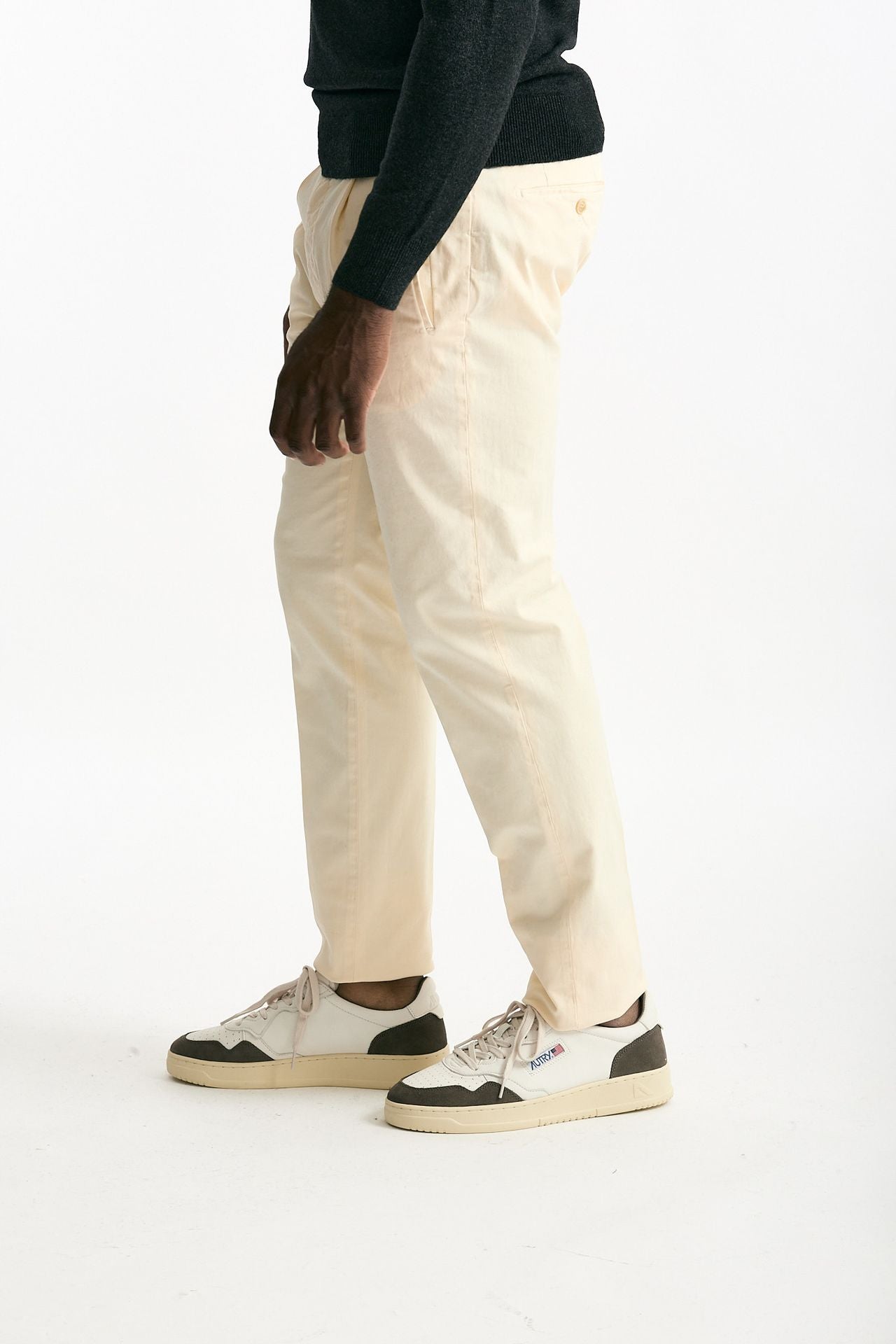 Pantalone in cotone stretch panna uomo Incotex - 1