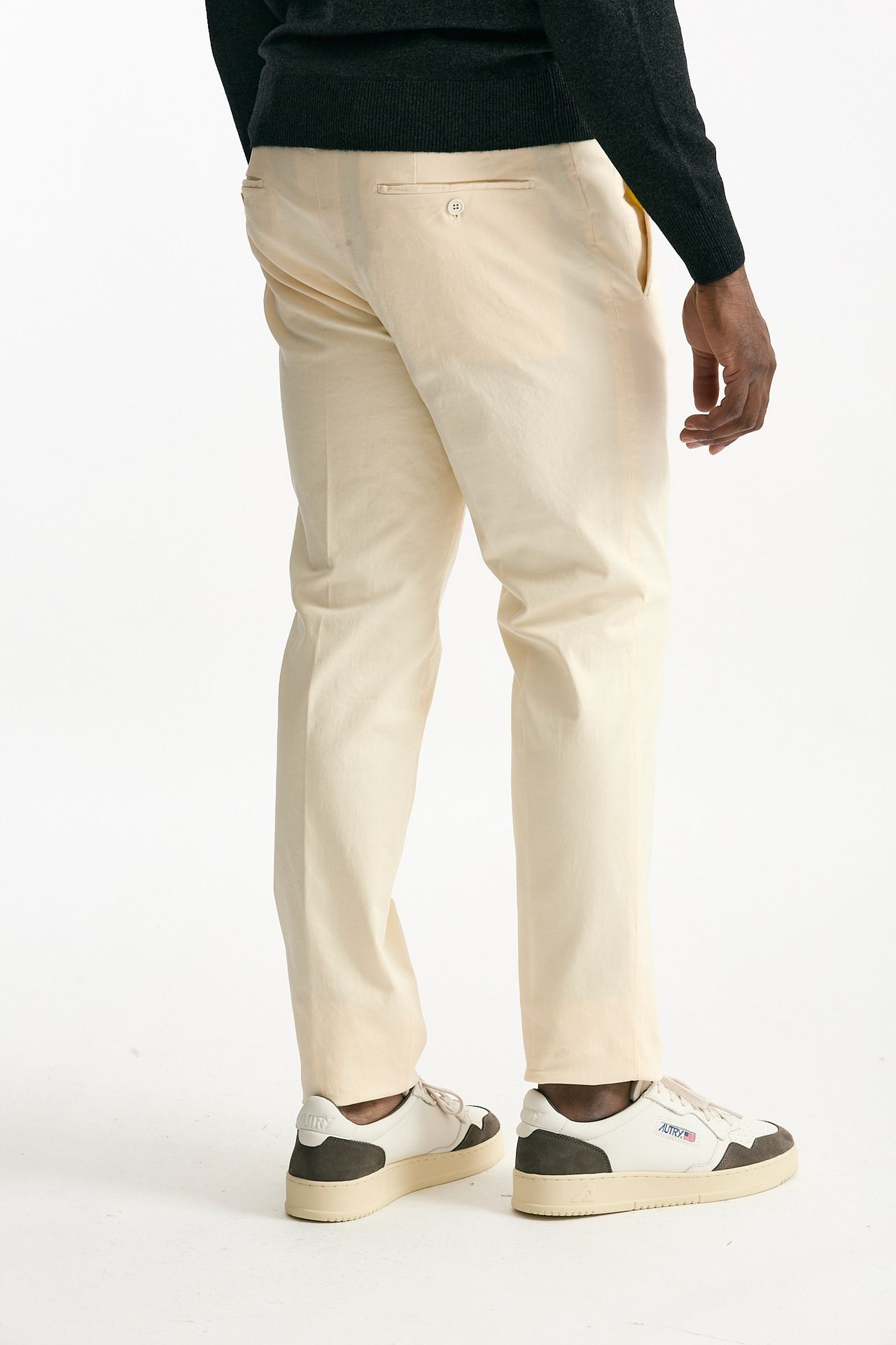 Pantalone in cotone stretch panna uomo Incotex - 3