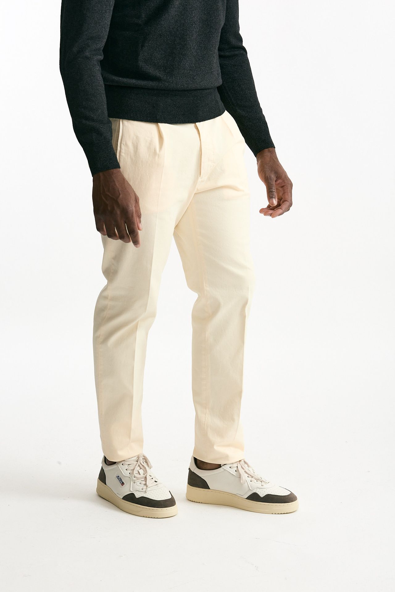 Pantalone in cotone stretch panna uomo Incotex - 4