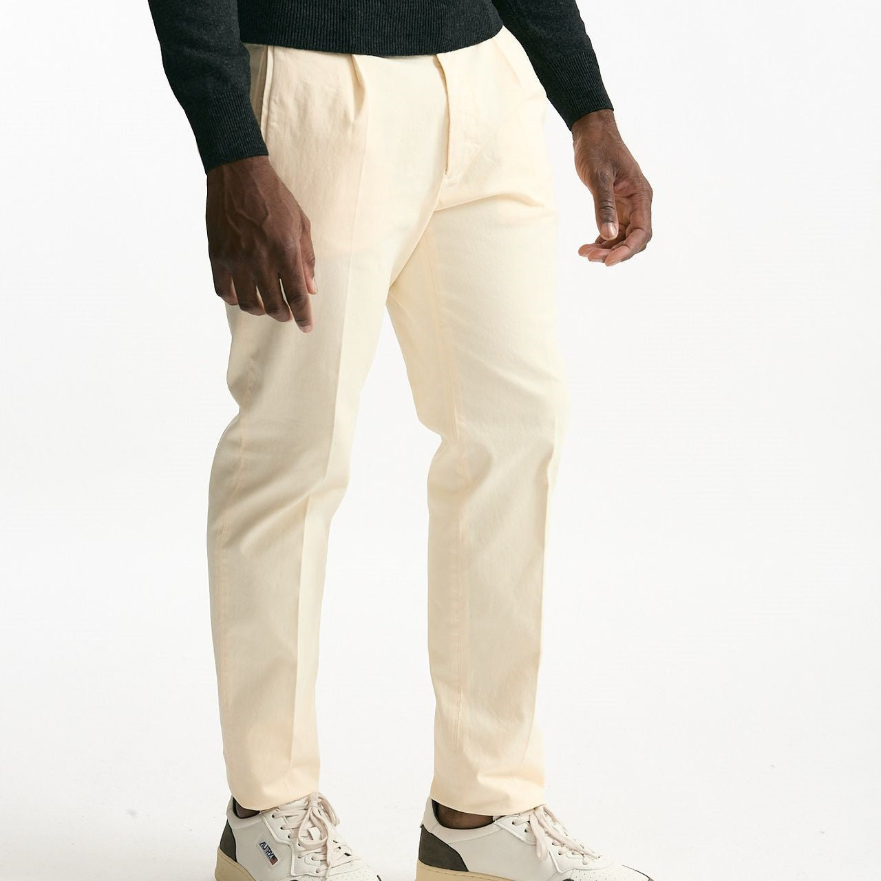 Pantalone in cotone stretch panna uomo Incotex - 8