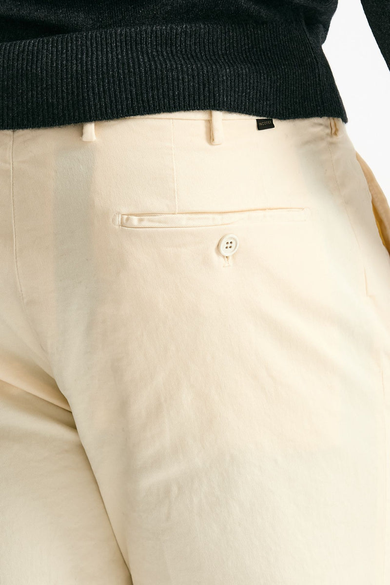 Pantalone in cotone stretch panna uomo Incotex - 7