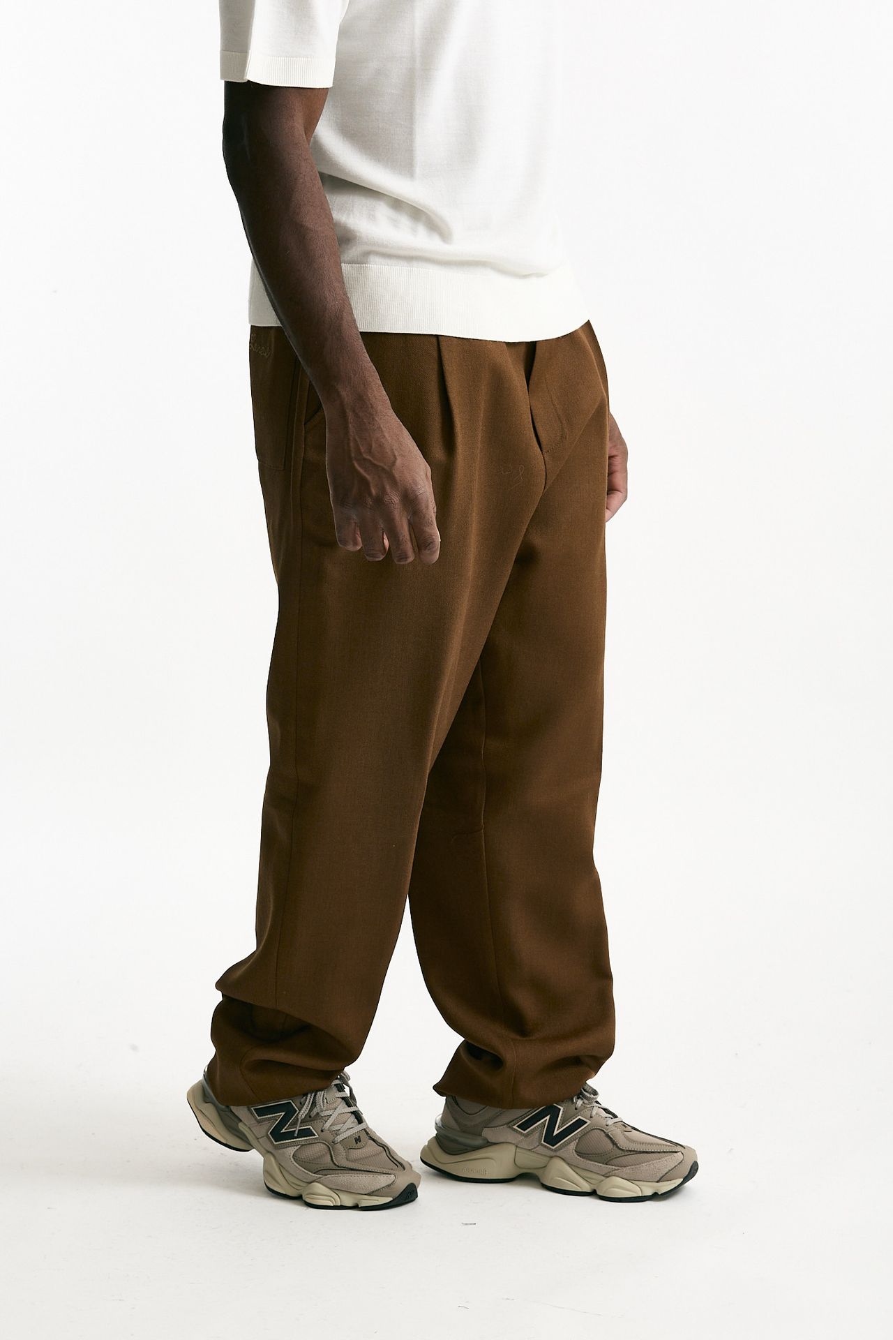 Pantalone in lana ferma cammello uomo Laneus - 4