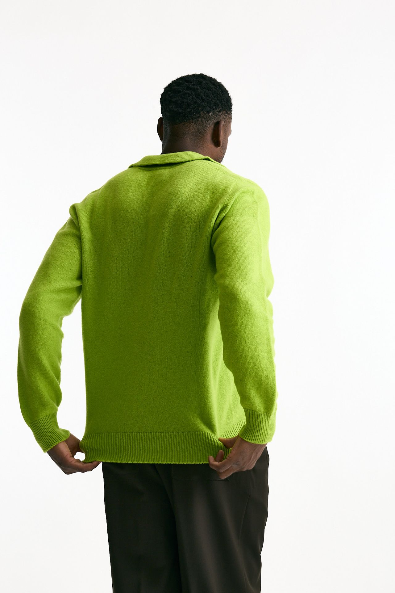 Polo lana e cashmere verde acido uomo Laneus - 3