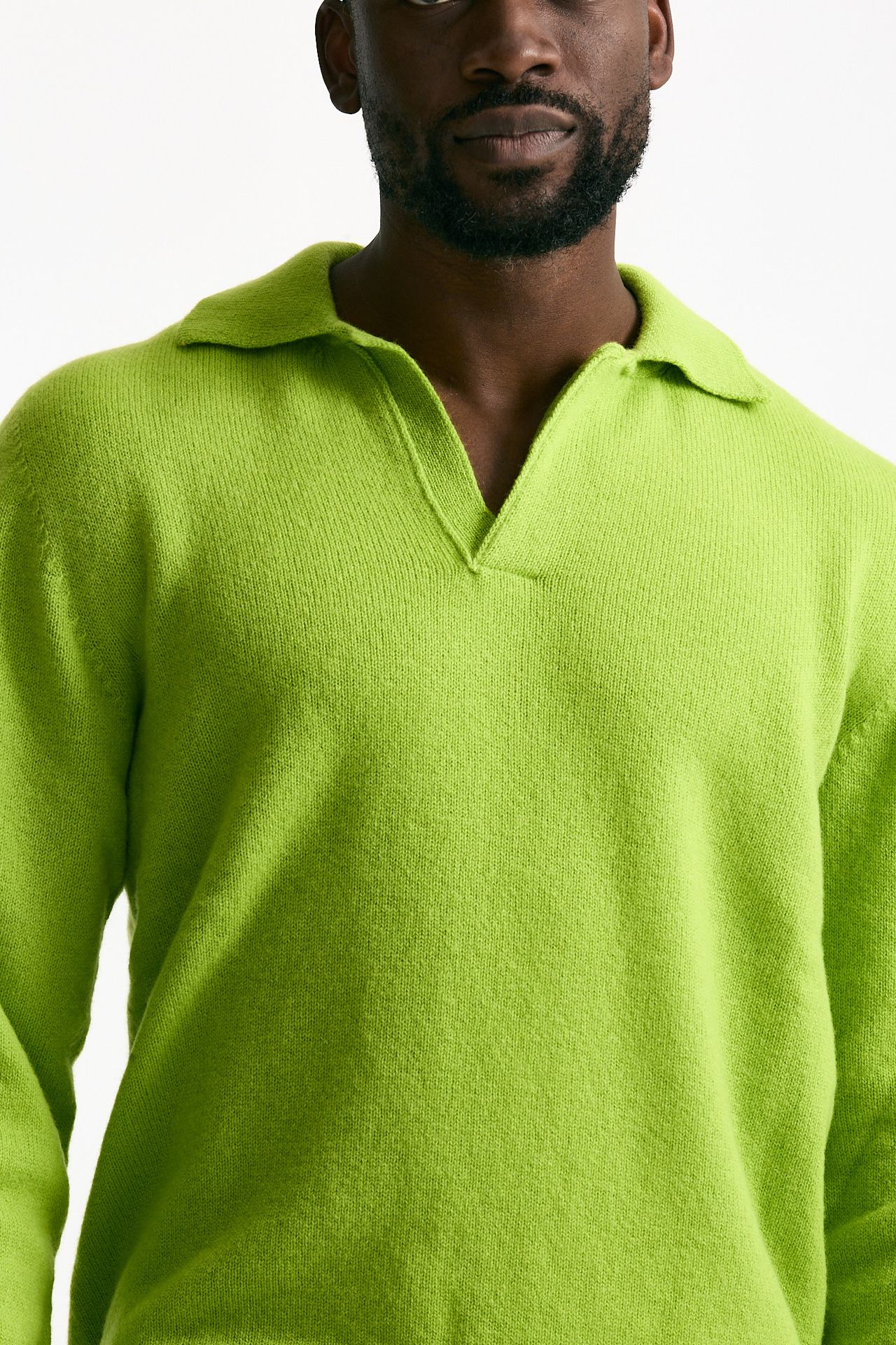 Polo lana e cashmere verde acido uomo Laneus - 5