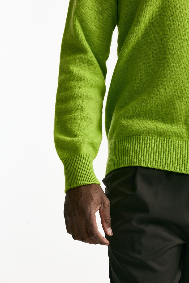 Polo lana e cashmere verde acido uomo Laneus - 6