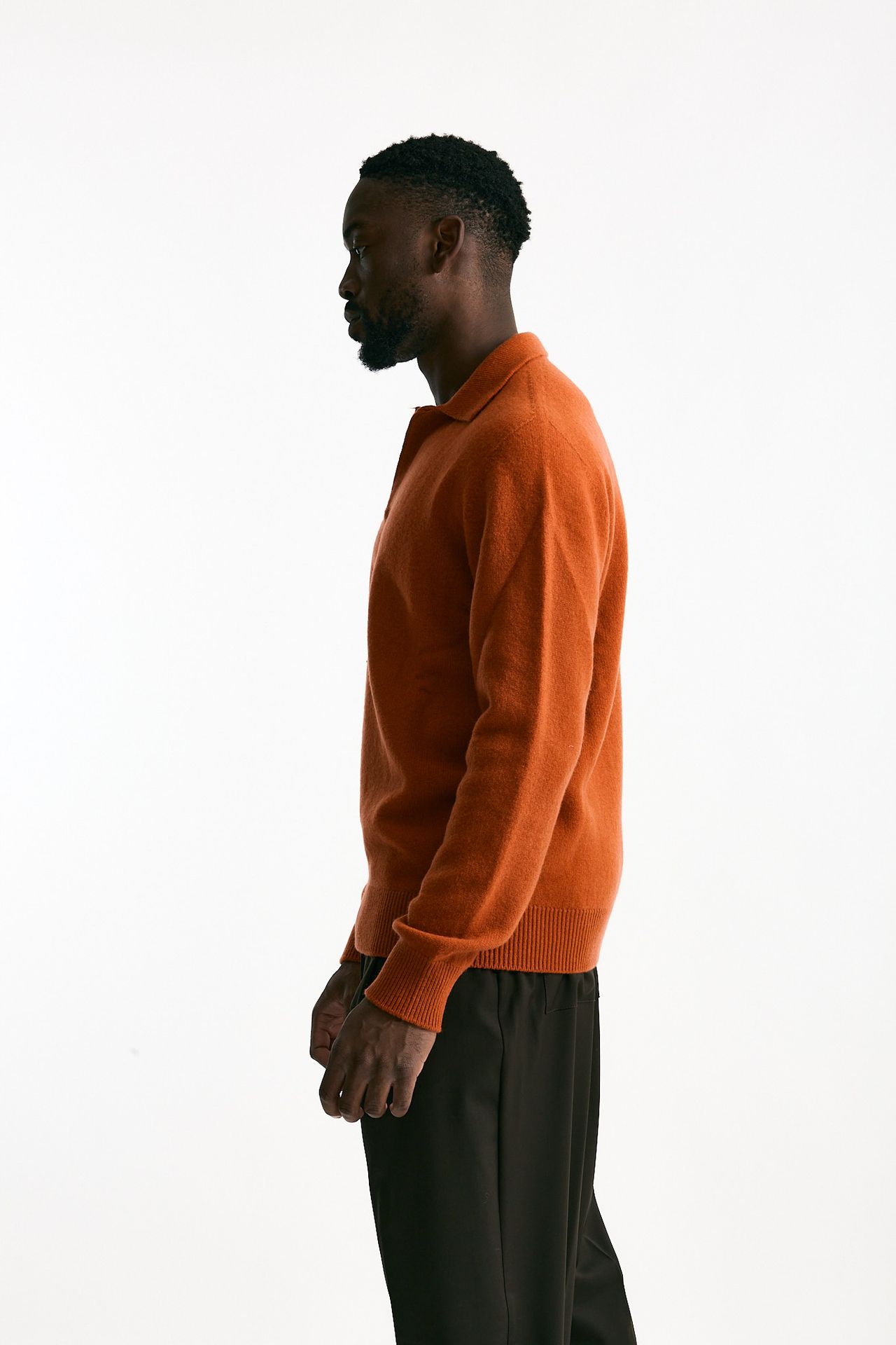 Polo lana e cashmere arancio uomo Laneus - 2