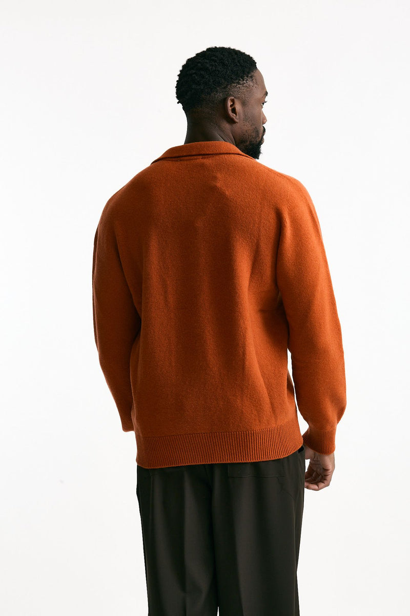 Polo lana e cashmere arancio uomo Laneus - 3