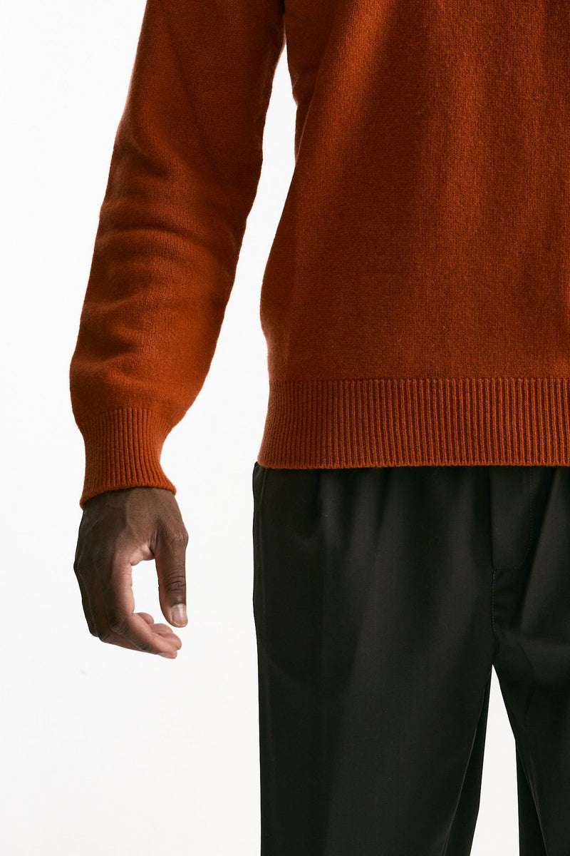 Polo lana e cashmere arancio uomo Laneus - 6