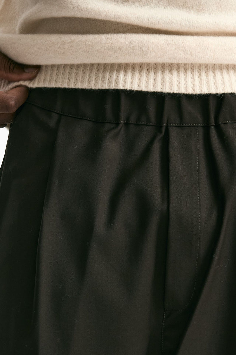 Pantalone ampio in lana ferma marrone uomo Laneus - 5