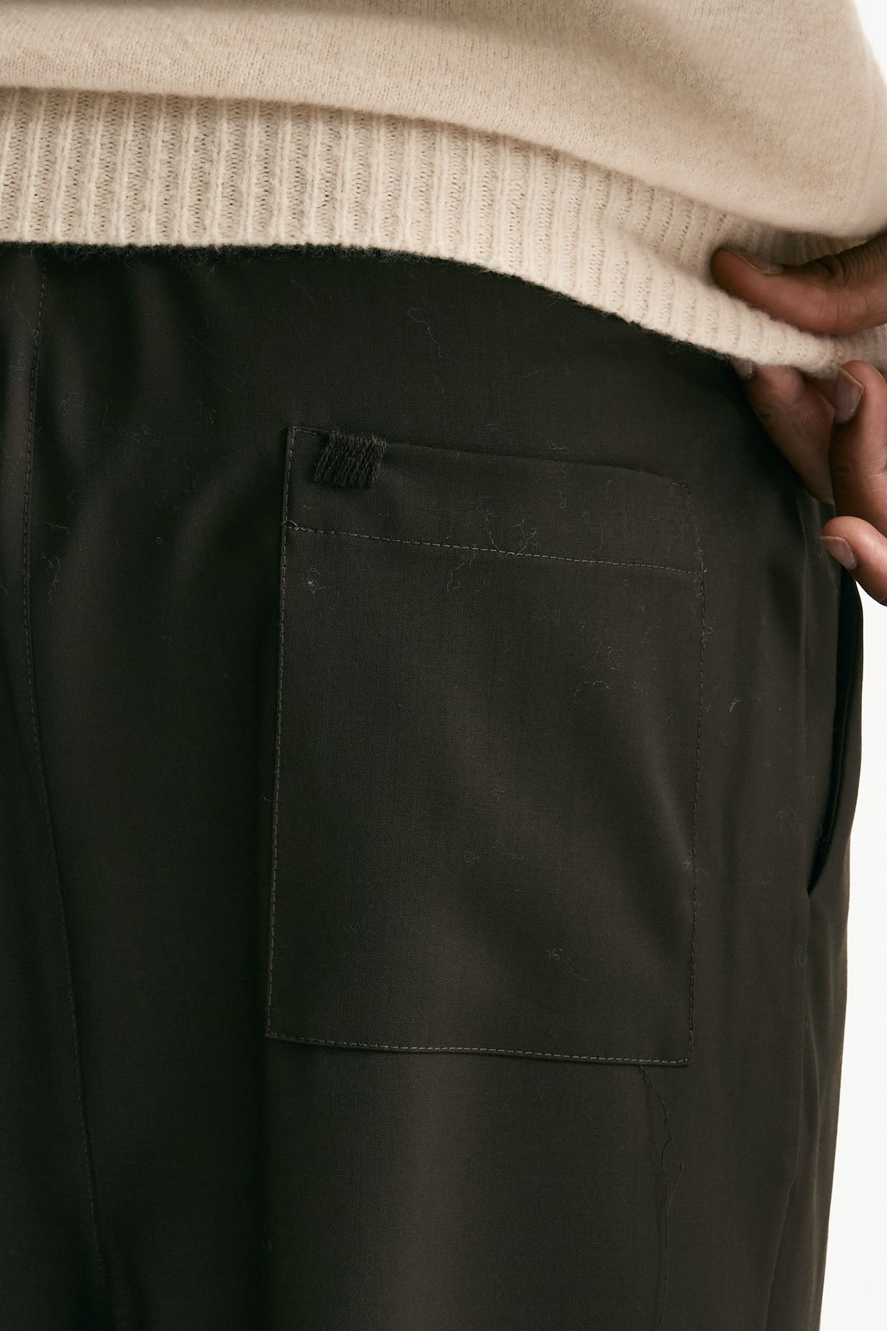 Pantalone ampio in lana ferma marrone uomo Laneus - 7