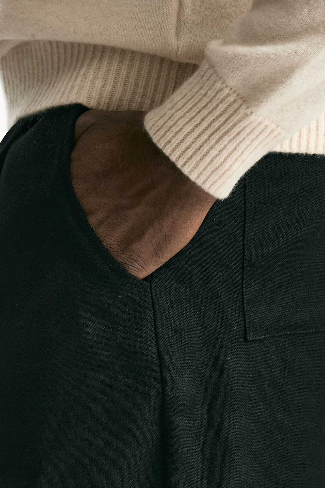 Pantalone in lana ferma nero uomo Laneus - 7