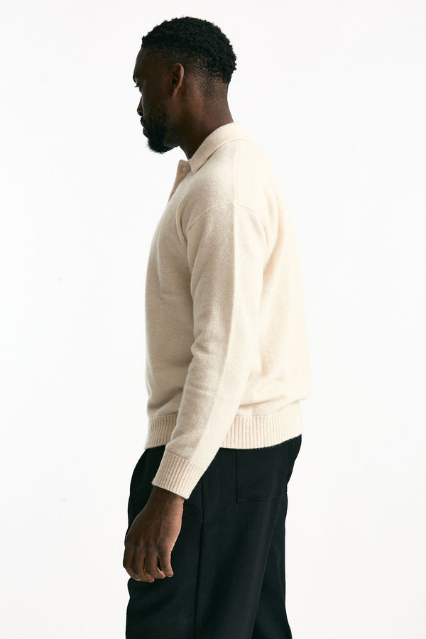 Polo cashmere panna uomo Laneus