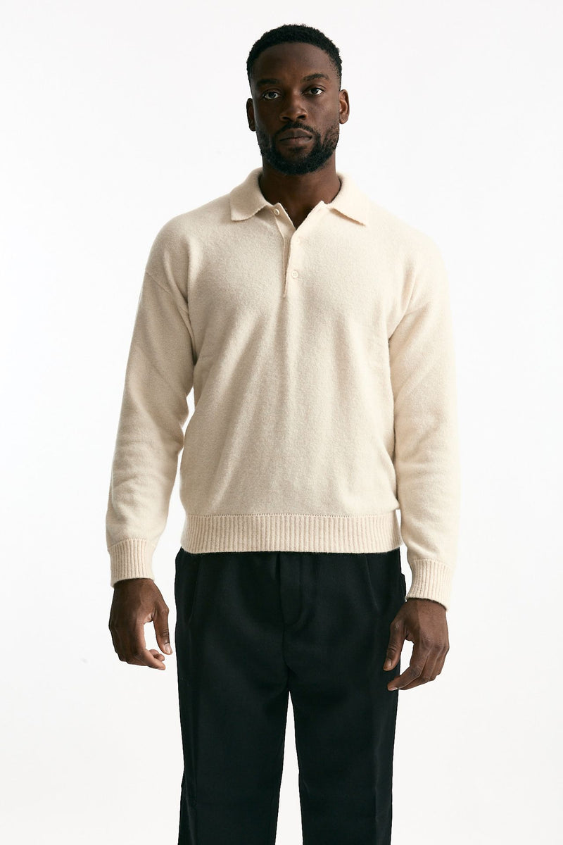 Polo cashmere panna uomo Laneus - 6