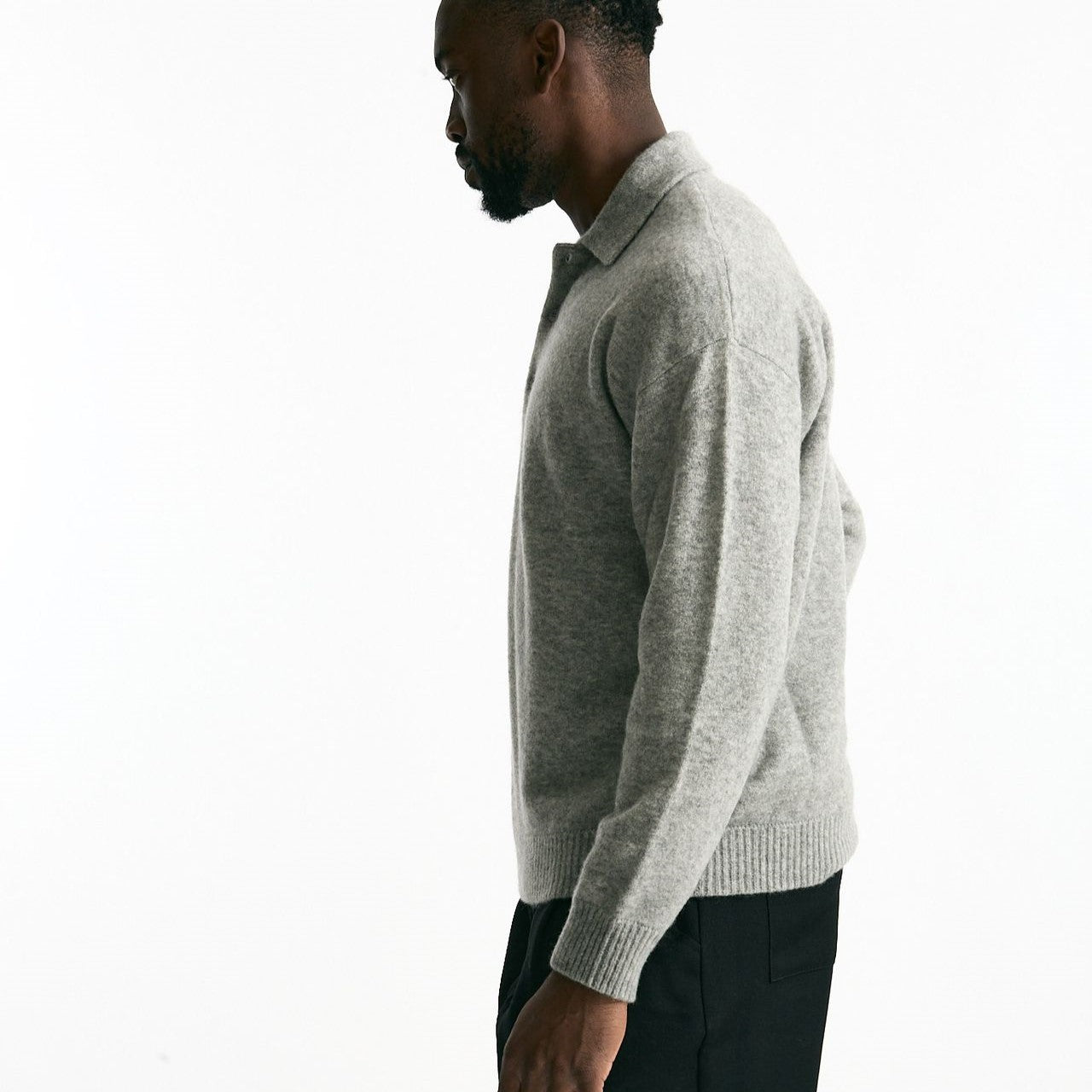Polo cashmere grigio uomo Laneus - 7